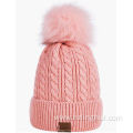 Warm Fleece Lining Knitted Soft Cuff with Pom